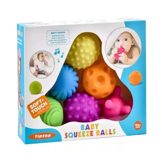 Set 6 Pelotas Sensoriales de Silicona para Bebés estimulación
